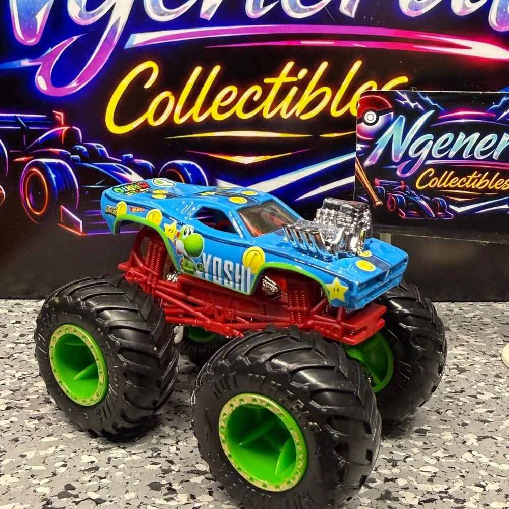 Hot Wheels Monster Truck Yoshi Super Mario Blue Diecast 1:64 Scale GKD37